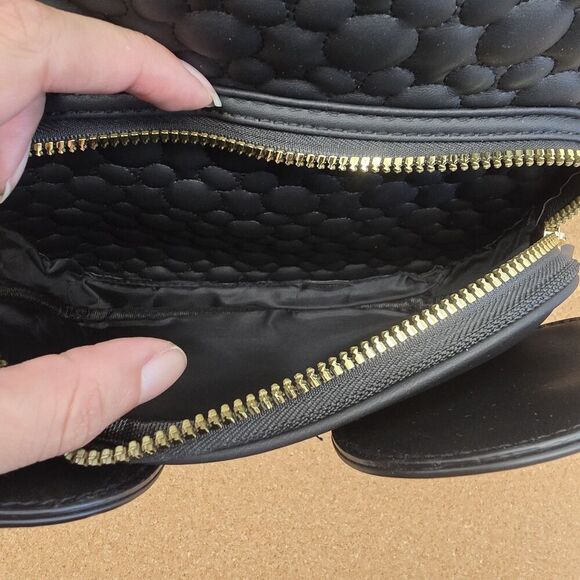 Disney Primark Winking Mickey Mouse Black Embossed Backpack Bag New (B9) - Picture 4 of 11